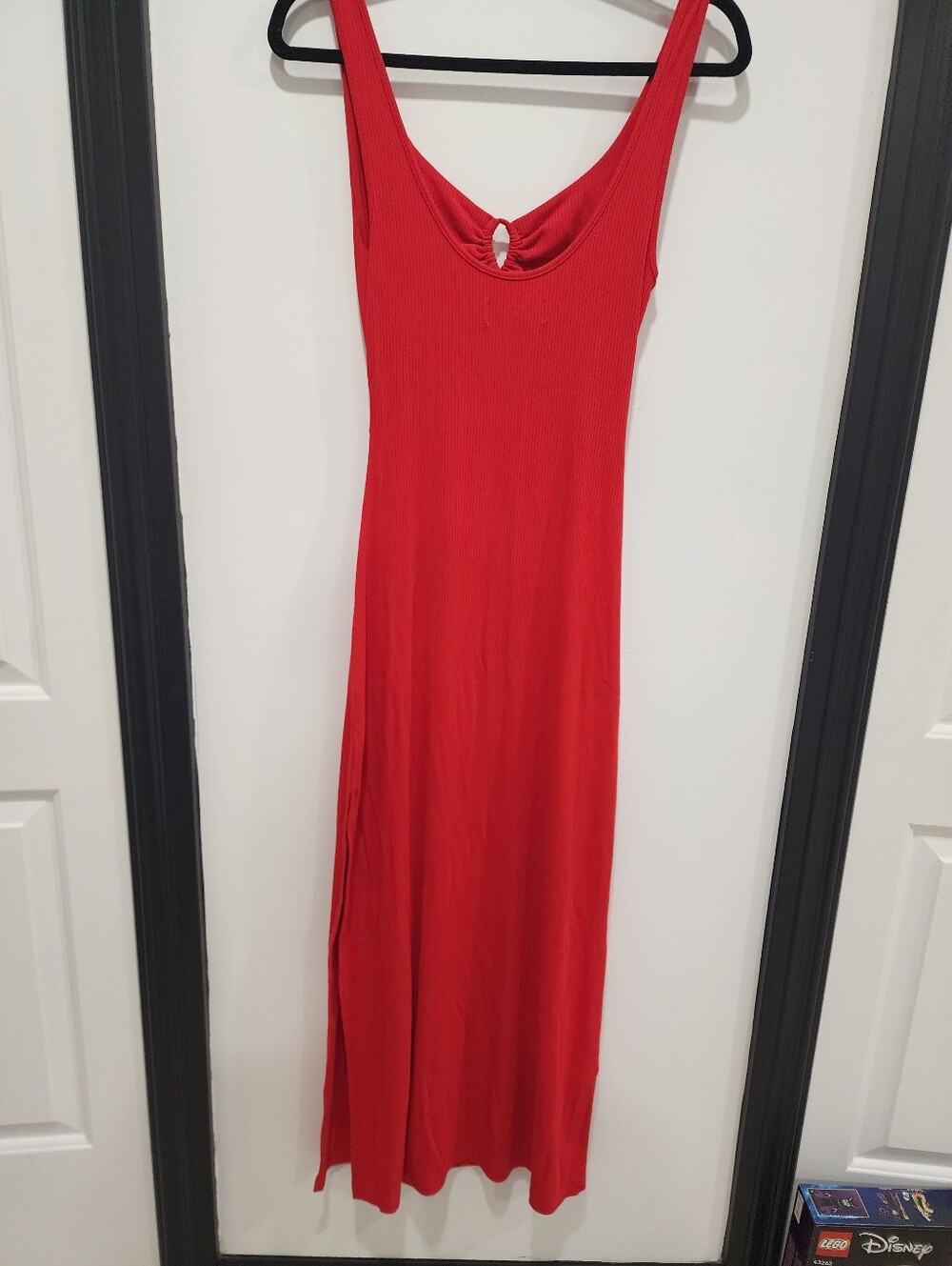 L*Space Camille Ribbed Cutout Maxi Dress Flame Red Size Large - Picture 13 of 17